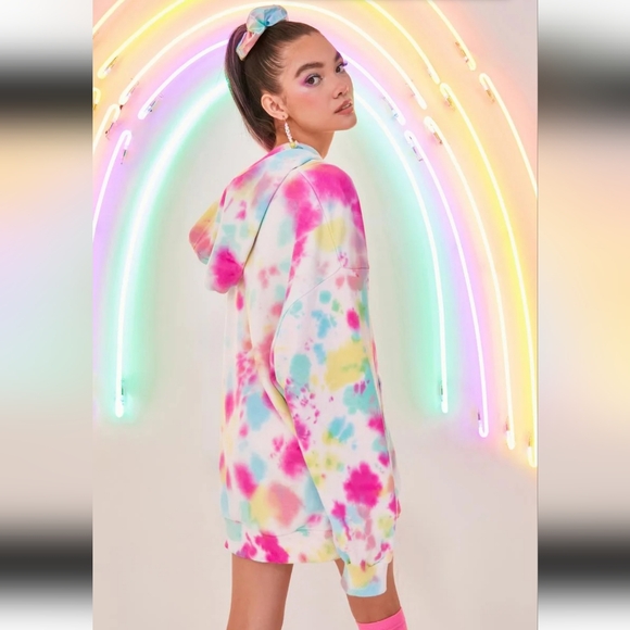 🆕️SzL My Little Pony Rainbow Friendship Is Magic Tie Dye Oversized Hoodie - Picture 4 of 6
